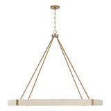Saltair Ring Chandelier 48", Matte Brass with Natural Rope