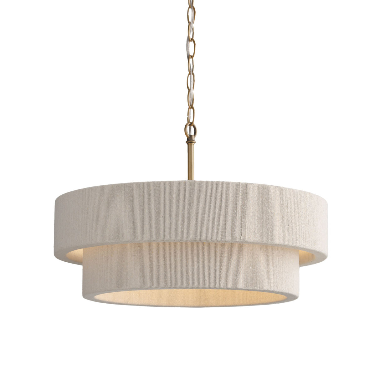 Saltair Pendant 20", Matte Brass with Natural Rope
