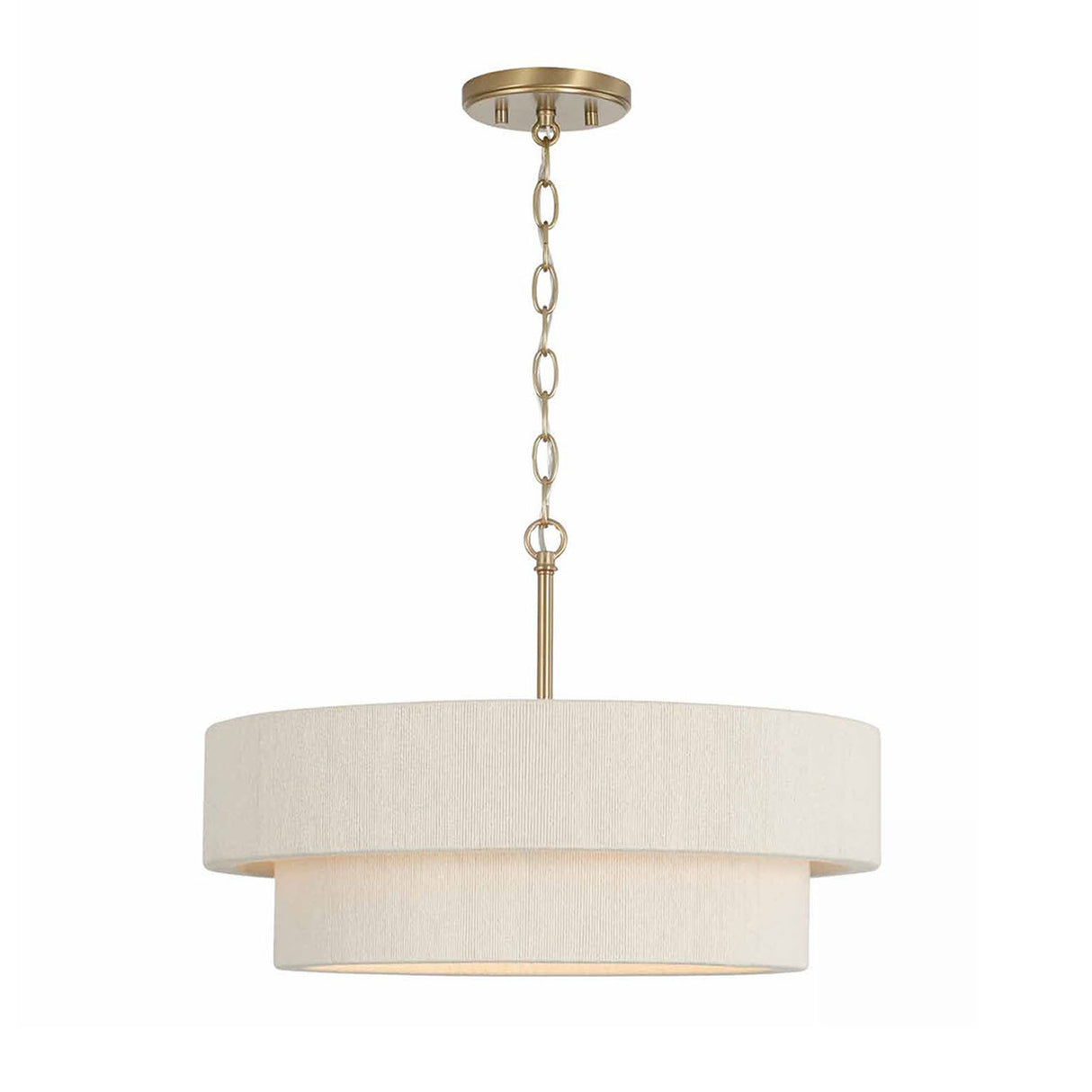 Saltair Pendant 20", Matte Brass with Natural Rope