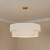 Saltair Pendant 30, Matte Brass with Natural Rope for Transitional home with Beige Walls