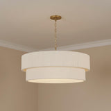 Saltair Chandelier 30", Matte Brass with Natural Rope