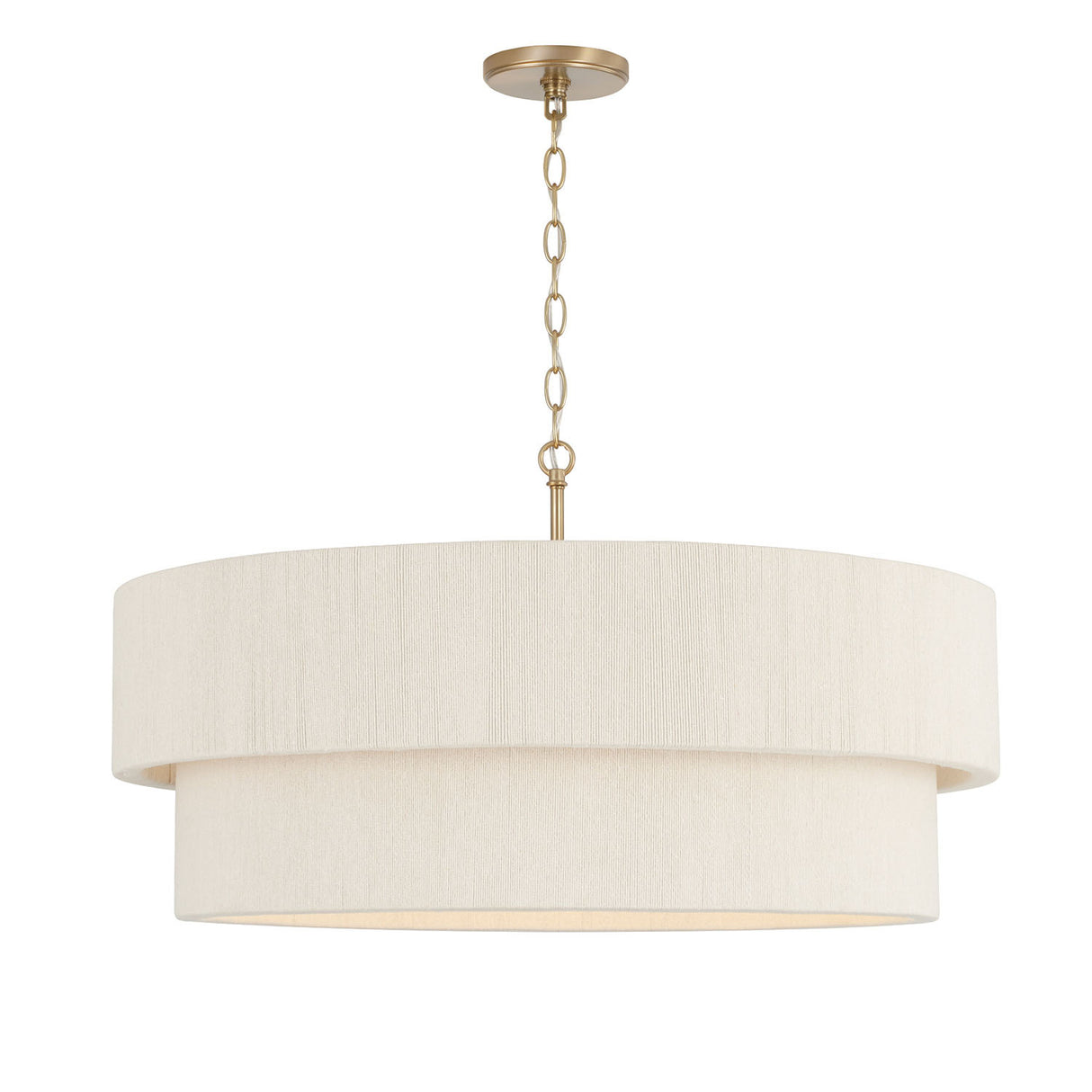 Saltair Pendant 30", Matte Brass with Natural Rope