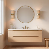 Beacon 2 Light Wall Sconce 16" for Modern home with Beige Walls