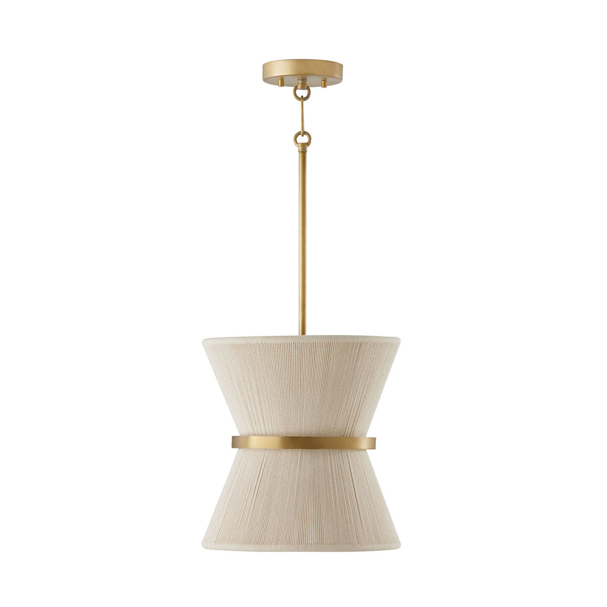 Beacon Pendant 12", Patina Brass with Natural Rope