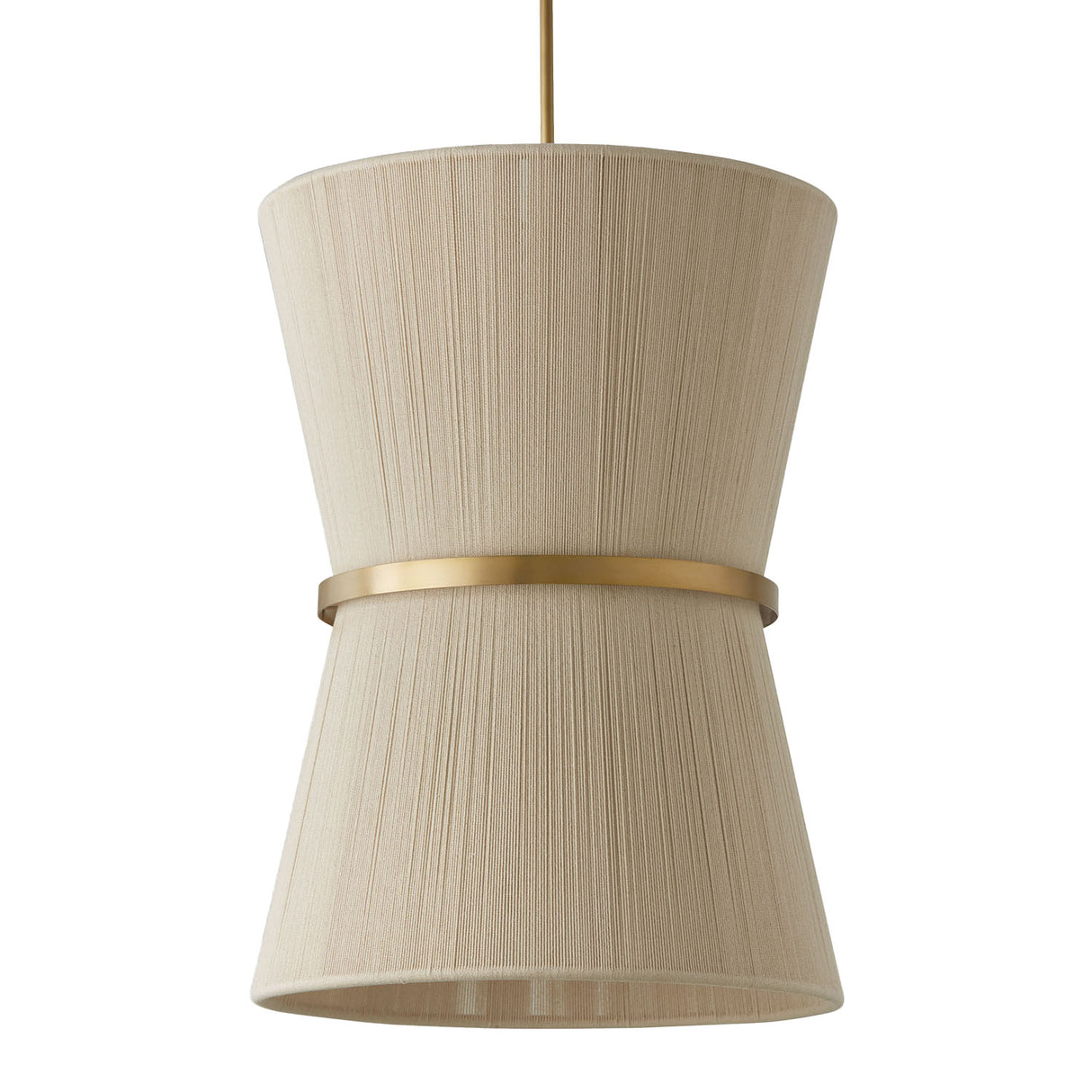 Beacon Pendant 20", Patina Brass with Natural Rope