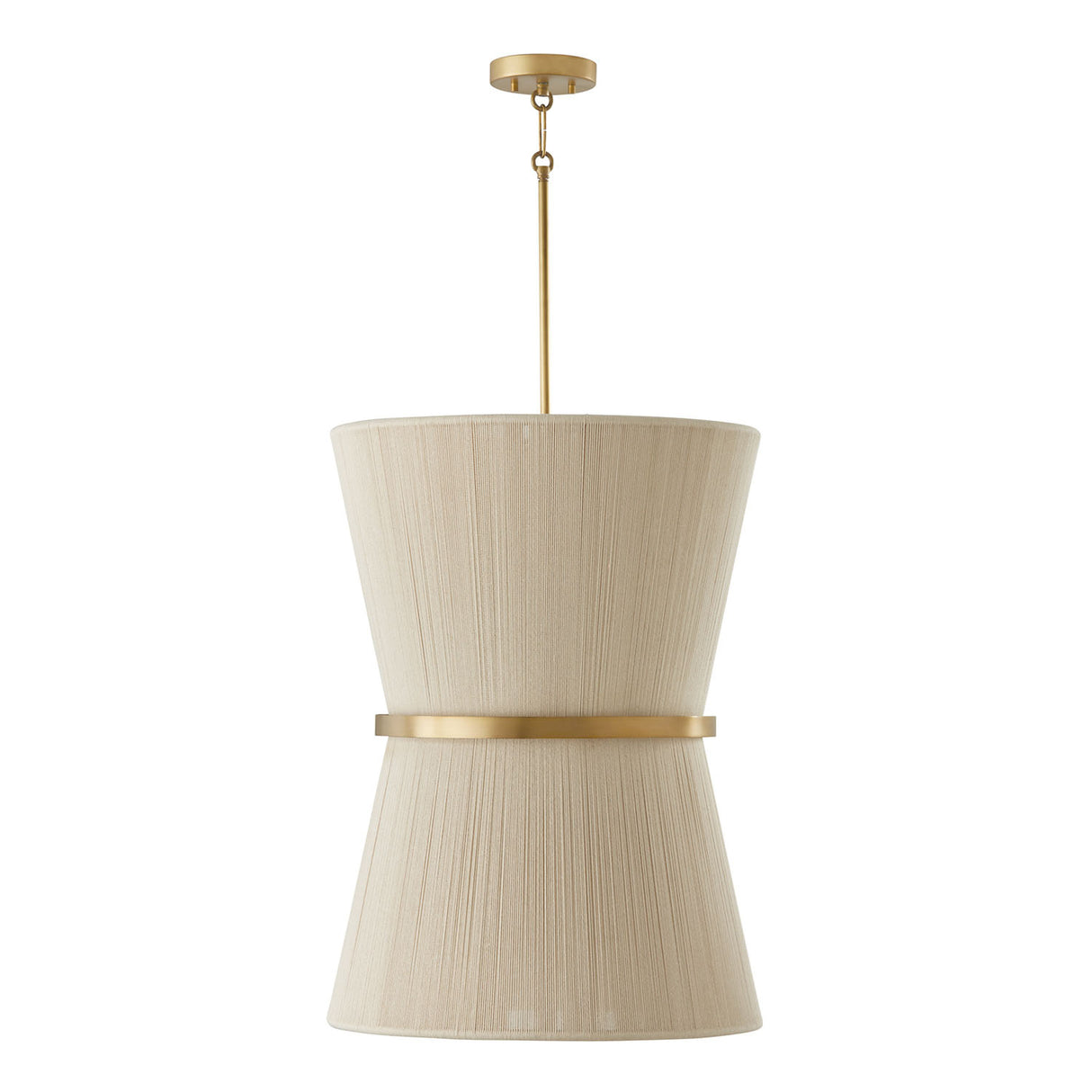 Beacon Pendant 20", Patina Brass with Natural Rope