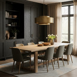 Reed Pendant 30", Textured Brushed Brass for Modern home with Dark Gray Wood