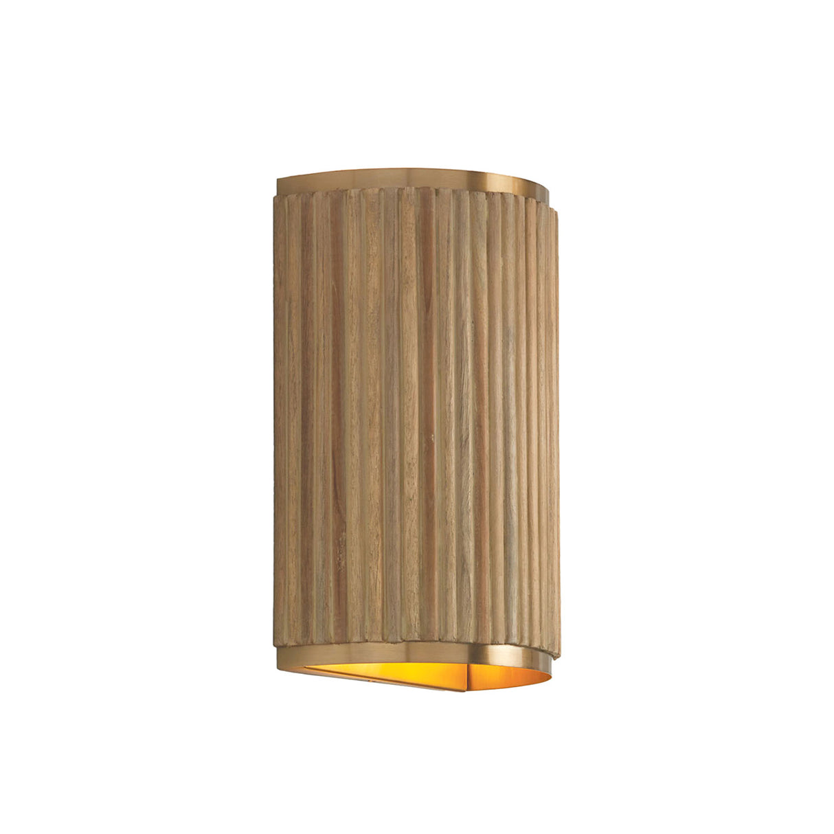 Leery Wall Sconce 12", Whitewash and Matte Brass