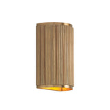 Leery Wall Sconce 12", Whitewash and Matte Brass