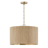 Leery Pendant 20", Whitewash and Matte Brass
