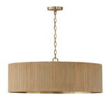 Leery Pendant 31", Whitewash and Matte Brass