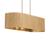 Leery Linear Pendant 44", Whitewash and Matte Brass
