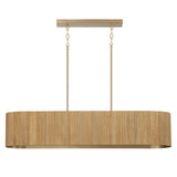 Leery Linear Pendant 44", Whitewash and Matte Brass
