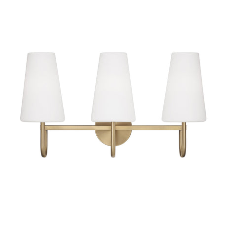 Viola 3 Light Vanity, Aged Brass