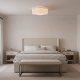 Orla Semi-Flush 18, Brushed Gold - Flush mount ceiling light in a bedroom setting