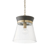 Maren Pendant 12", Ebony and Matte Brass