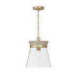Maren Pendant 12", Whitewash and Matte Brass