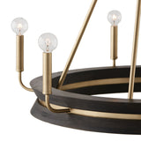 Maren 6 Light Chandelier 31", Ebony and Matte Brass