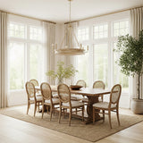 Maren 6 Light Chandelier 31" for Modern Farmhouse home with Whitewash and Matte Brass