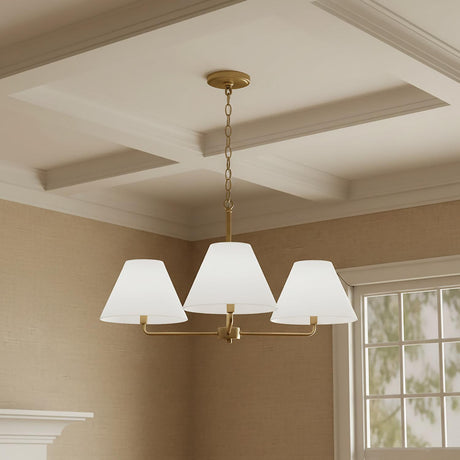 Simone 4 Light Chandelier 27", Matte Brass