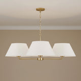 Simone 4 Light Chandelier 39", Matte Brass for Transitional home with Beige walls