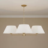Simone 4 Light Chandelier 39", Matte Brass