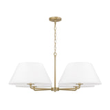 Simone 4 Light Chandelier 39", Matte Brass