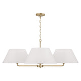 Simone 4 Light Chandelier 39", Matte Brass