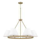 Simone 6 Light Ring Chandelier 35", Matte Brass