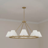 Simone 8 Light Ring Chandelier 45" for Transitional home with Warm Beige walls