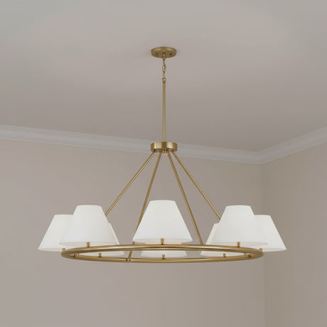 Simone 8 Light Ring Chandelier 45" for Transitional home with Warm Beige walls