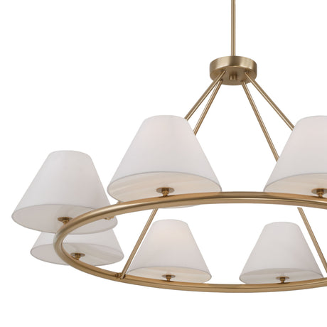 Simone 8 Light Ring Chandelier 45", Matte Brass