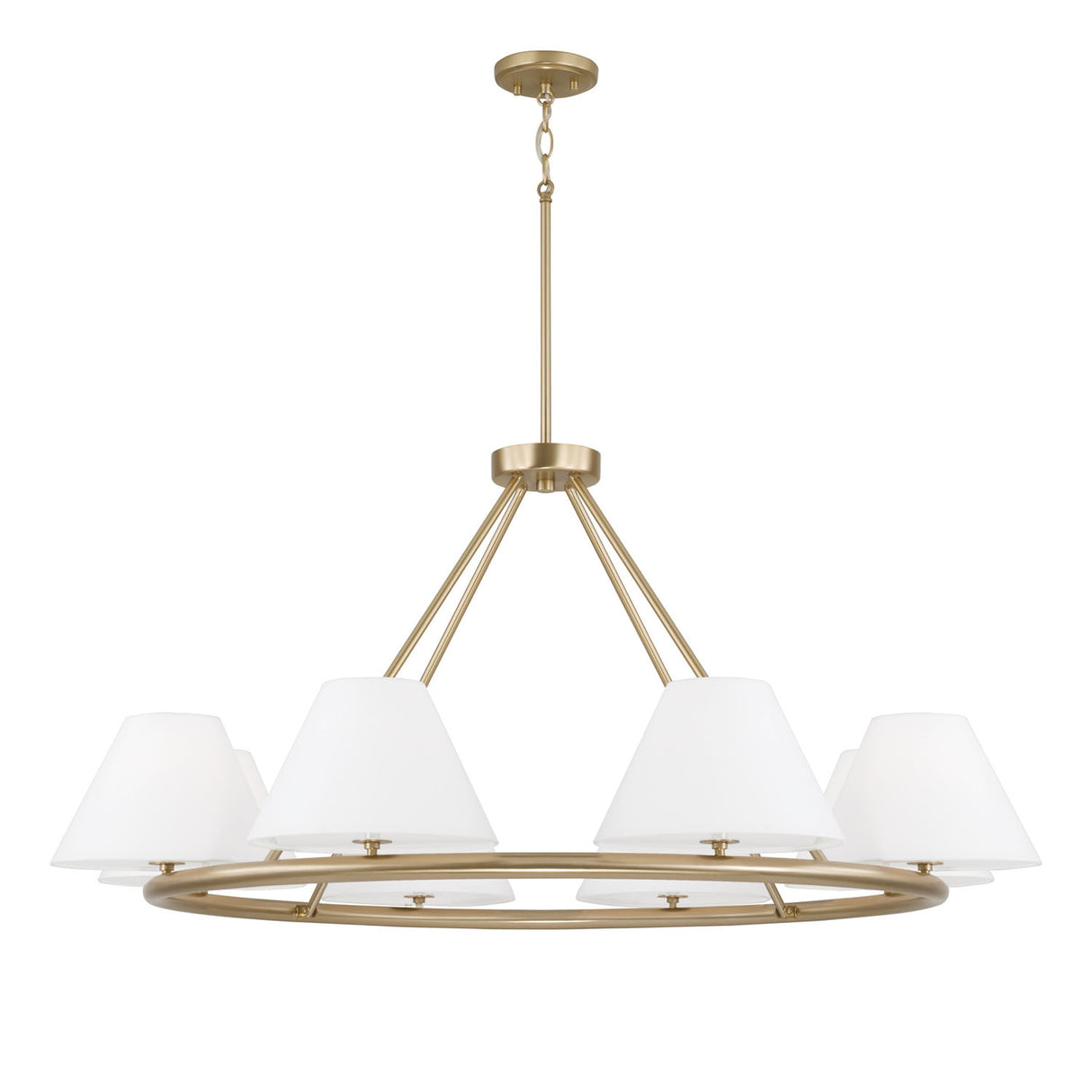 Simone 8 Light Ring Chandelier 45", Matte Brass