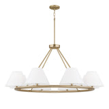 Simone 8 Light Ring Chandelier 45", Matte Brass