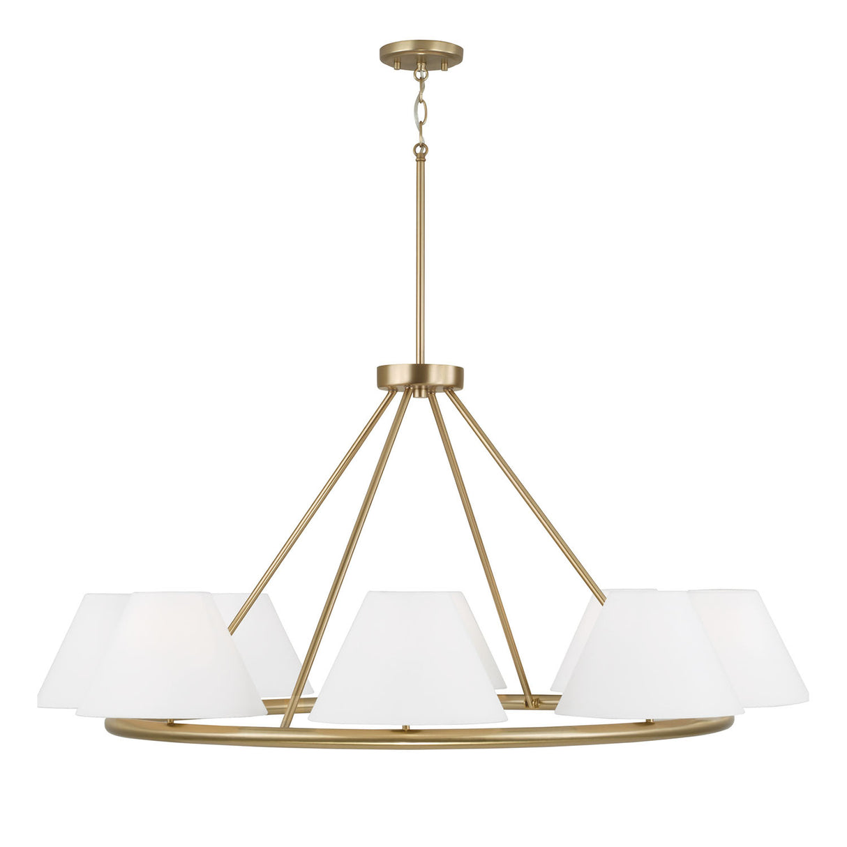 Simone 8 Light Ring Chandelier 45", Matte Brass