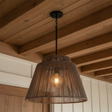 Luma Outdoor Pendant 23, Umber and Black for Coastal home with White Siding