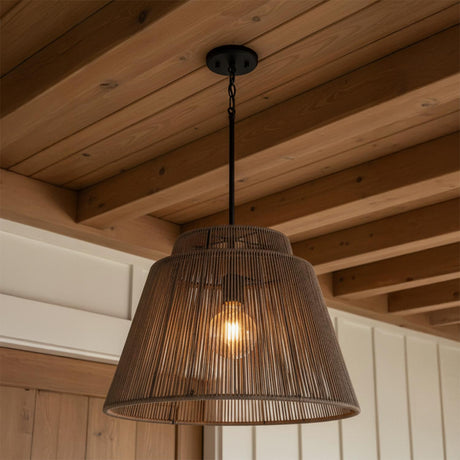 Luma Outdoor Pendant 23", Umber and Black