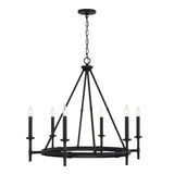 Bexley 6 Light Ring Chandelier 33", Brushed Black Iron