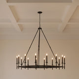 Bexley 16 Light Ring Chandelier 60" for Modern Farmhouse home with White Walls