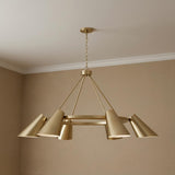 Crosby 6 Light Ring Chandelier 48", Matte Brass