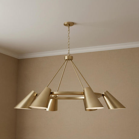 Crosby 6 Light Ring Chandelier 48", Matte Brass