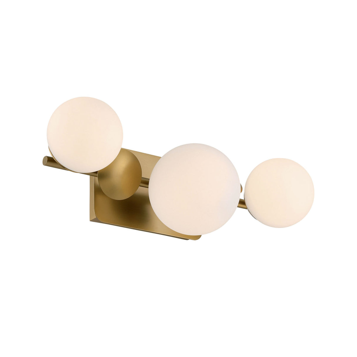 Inari LED 3 Light Vanity, Brass with Opal Glass