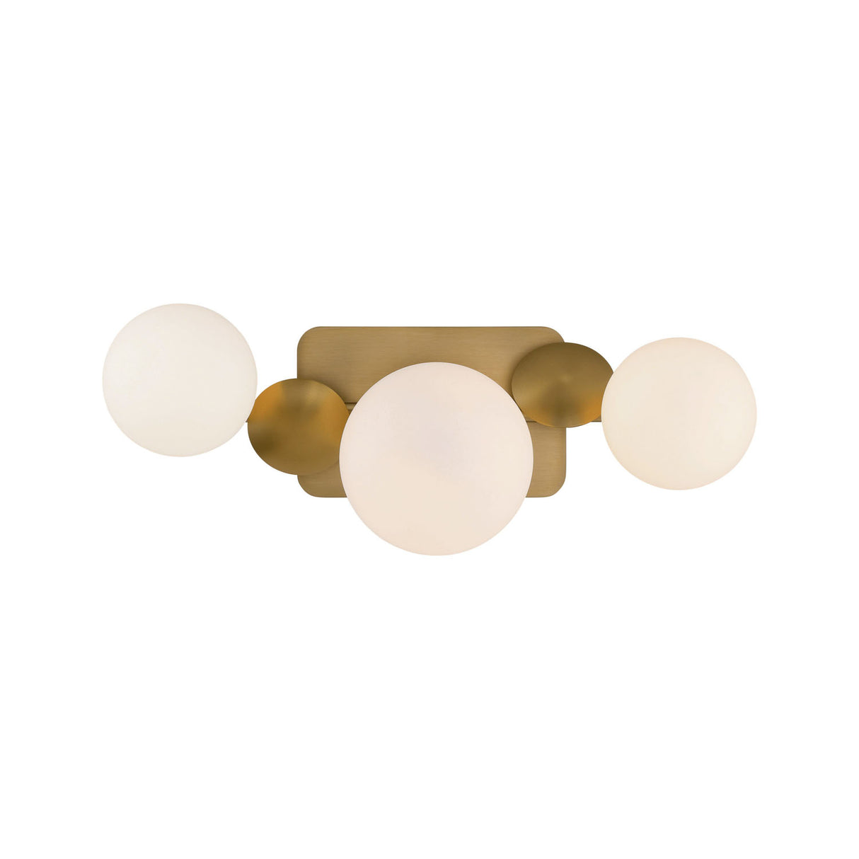 Inari LED 3 Light Vanity, Brass with Opal Glass