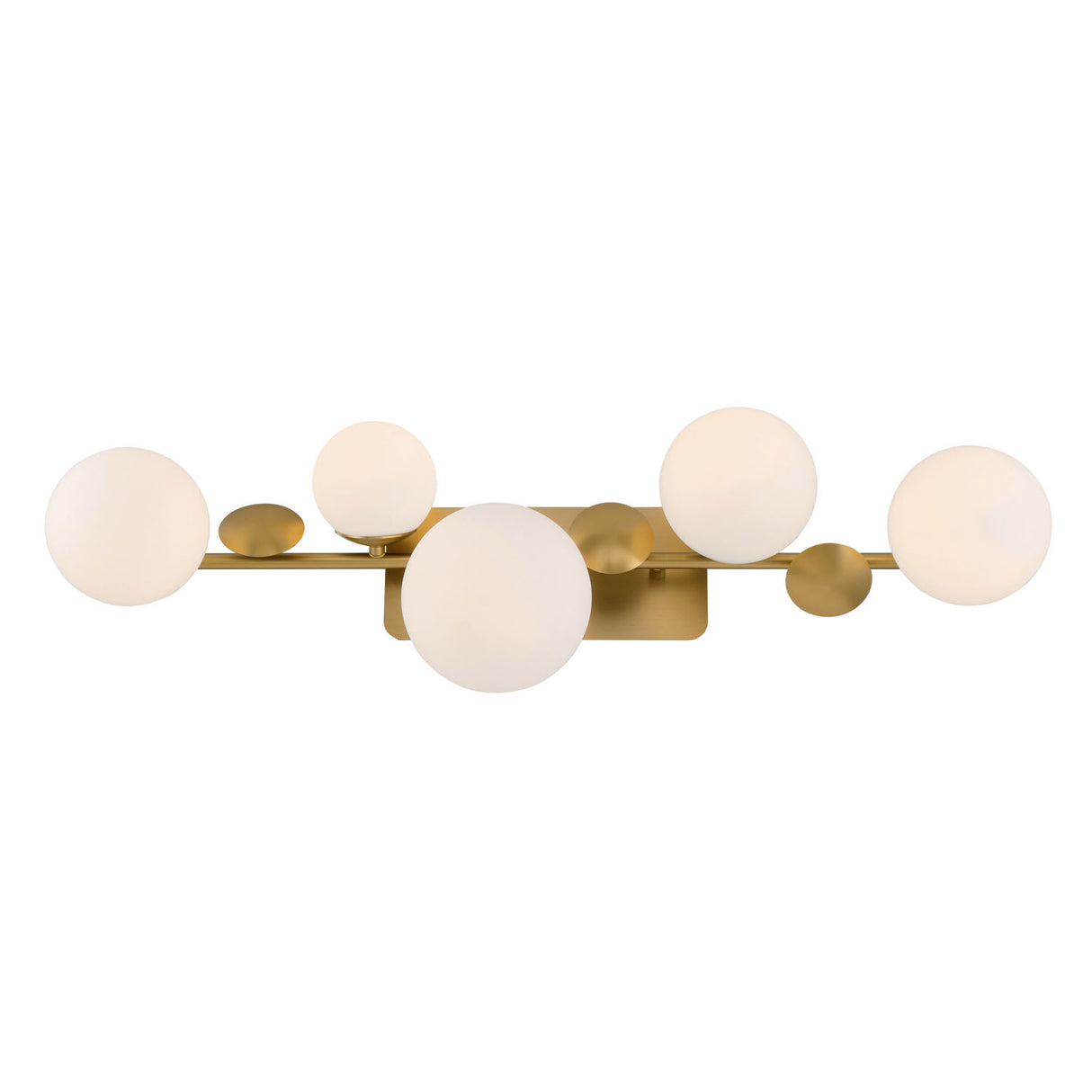 Inari LED 5 Light Vanity, Brass with Opal Glass