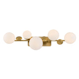 Inari LED 5 Light Vanity, Brass with Opal Glass
