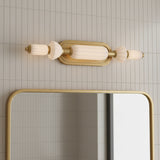 Giselle LED Vanity 22", Brass with Opal Glass for Modern home with White Tile