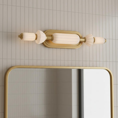 Giselle LED Vanity 22", Brass with Opal Glass