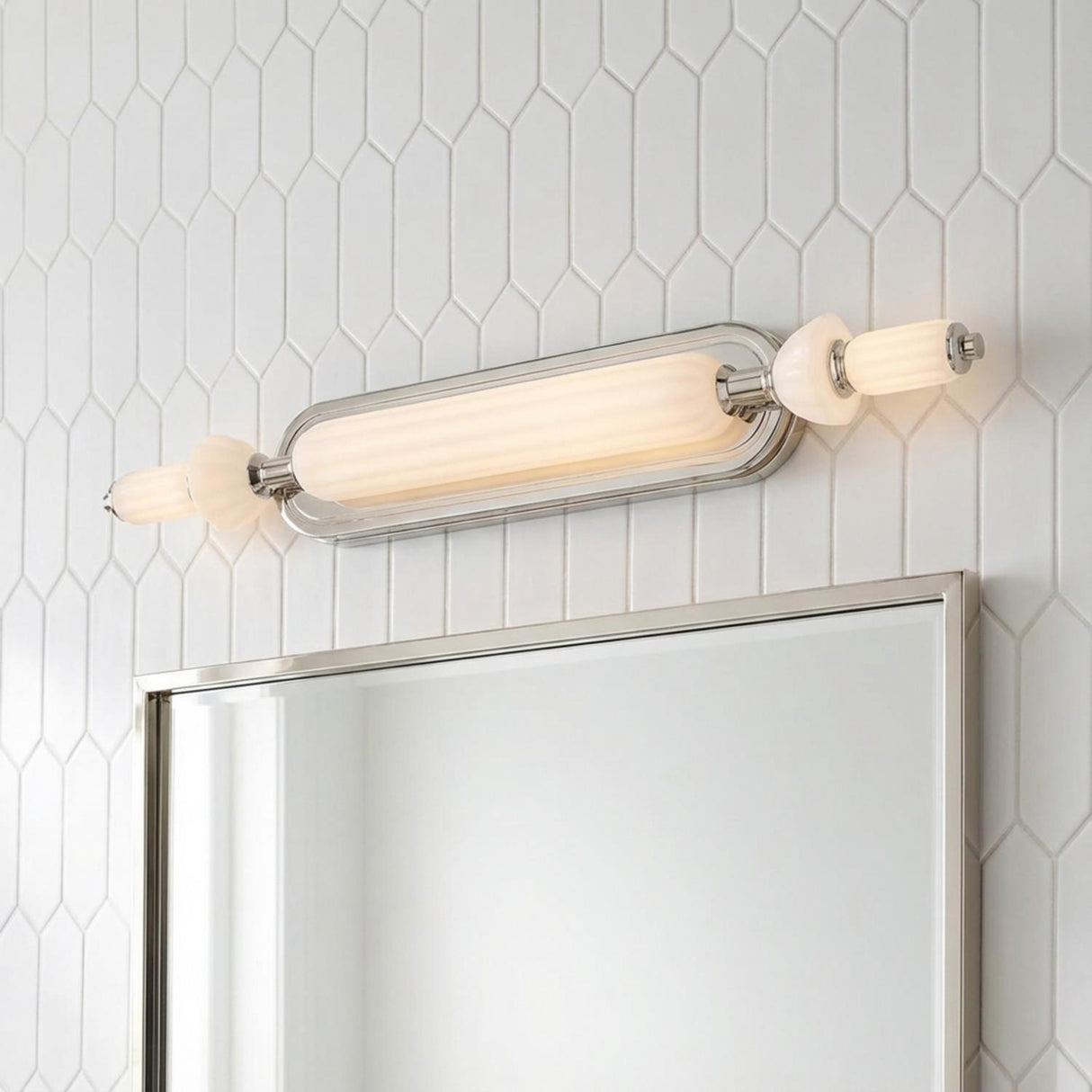 Giselle LED Vanity 31", Polished Nickel with Opal Glass