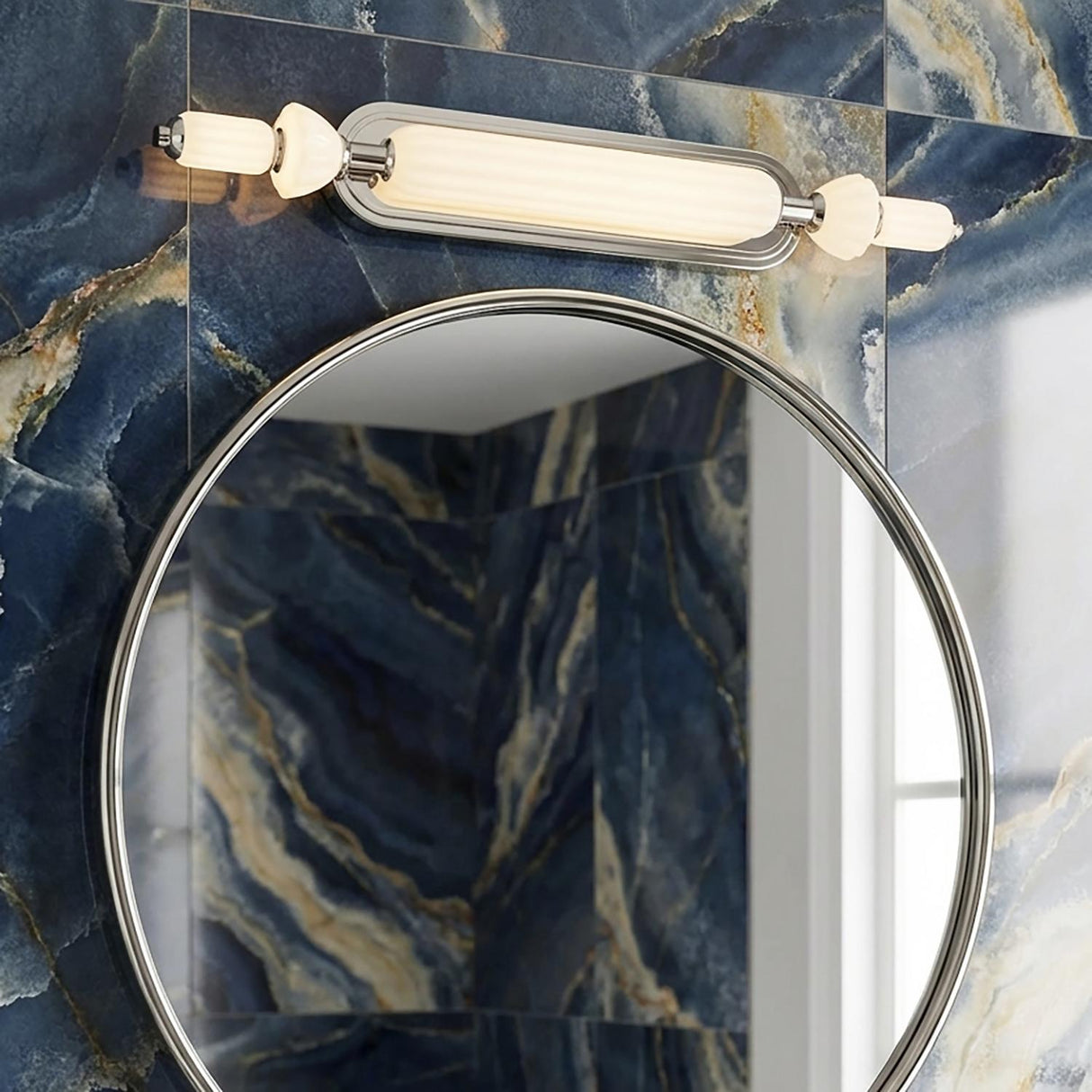 Giselle LED Vanity 31", Polished Nickel with Opal Glass