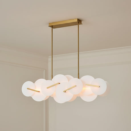 Malya LED Linear Chandelier 56" for Modern home with Beige walls